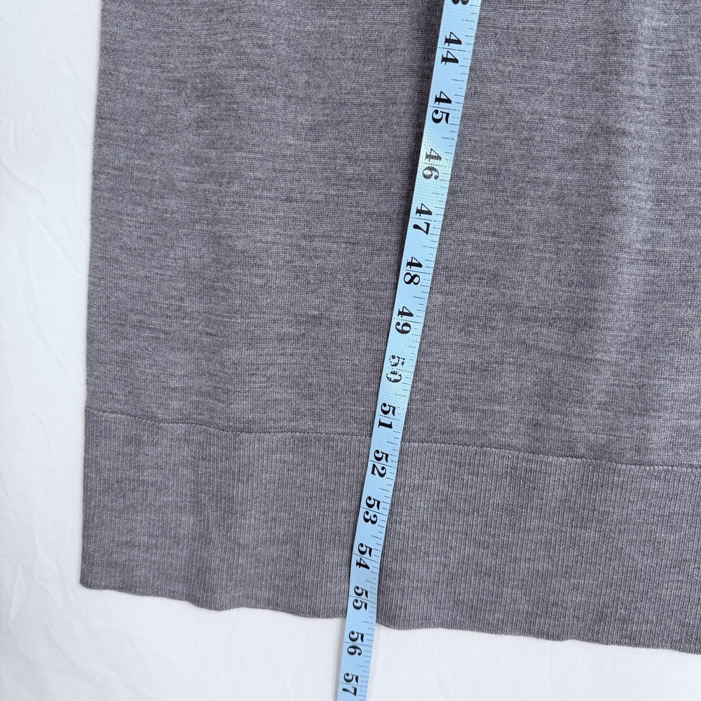 Toteme Turtle Neck Draped Grey Wool-Silk Knit Maxi Dress Sleeveless stretchy L - Picture 7 of 16